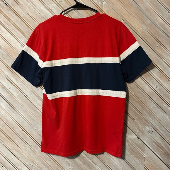 Dickies Red & Blue Logo Tee T Shirt White Stripes Workwear Outdoor - Picture 6 of 6